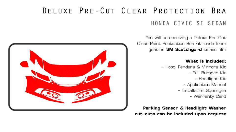 Honda Civic Sedan 2012-2015 PreCut 3M Scotchgard Paint Protection Clear Bra Kit